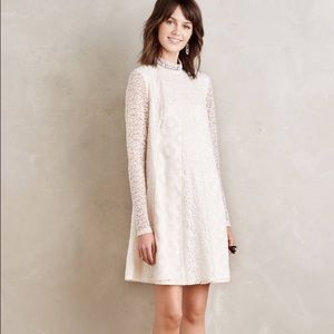 Anthropologie Cream Lace Tunic Dress
